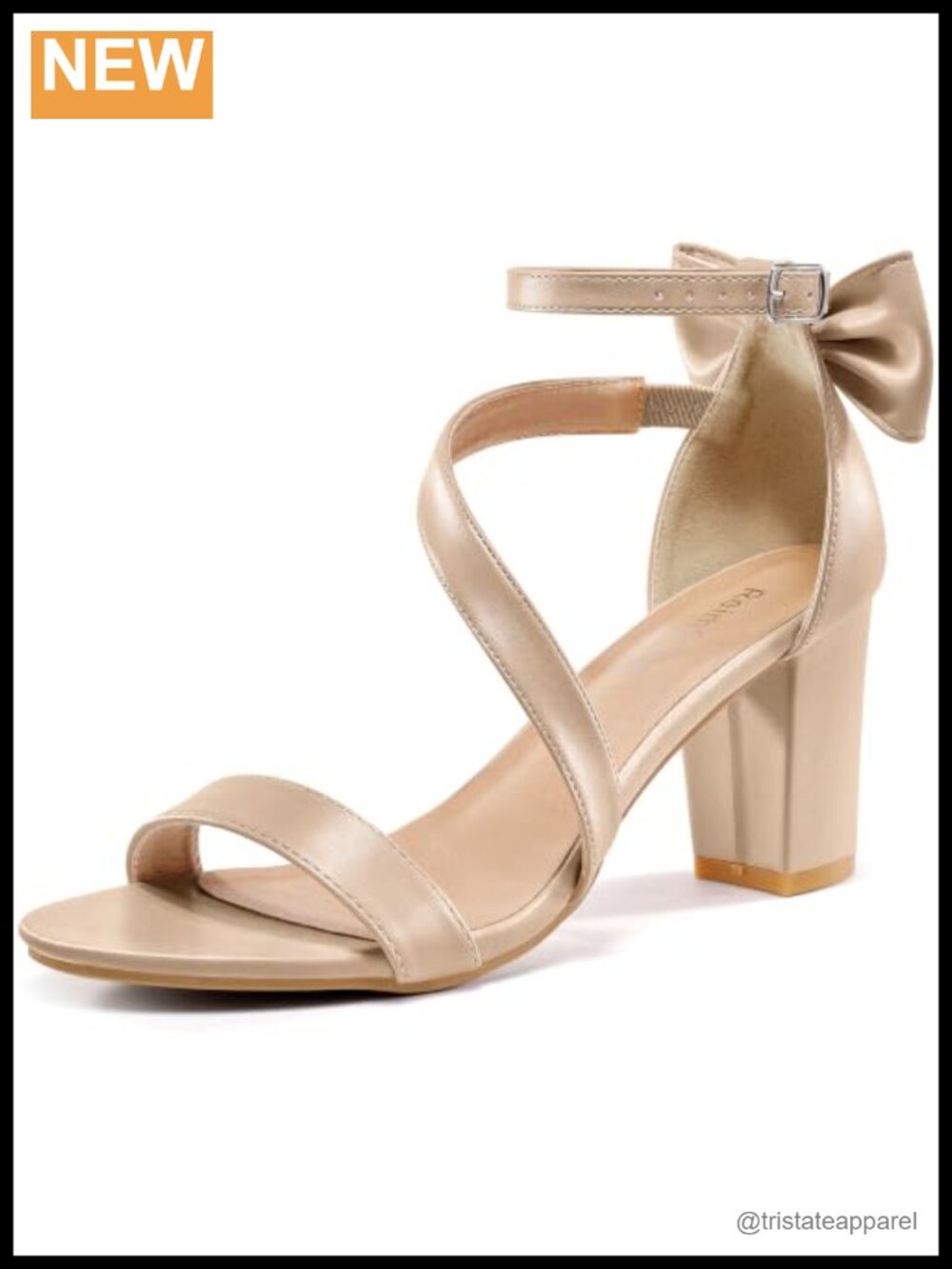 Comfortable Block Heels for Women Cushioned Insole Faux Leather Ankle Strap